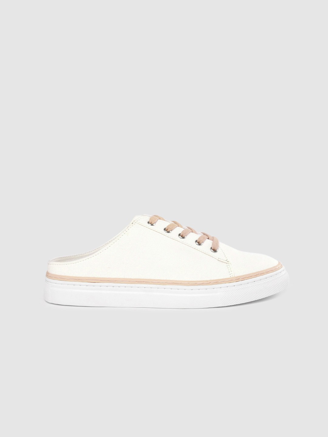 

Mast & Harbour Women Off-White Solid Slip-On Sneakers