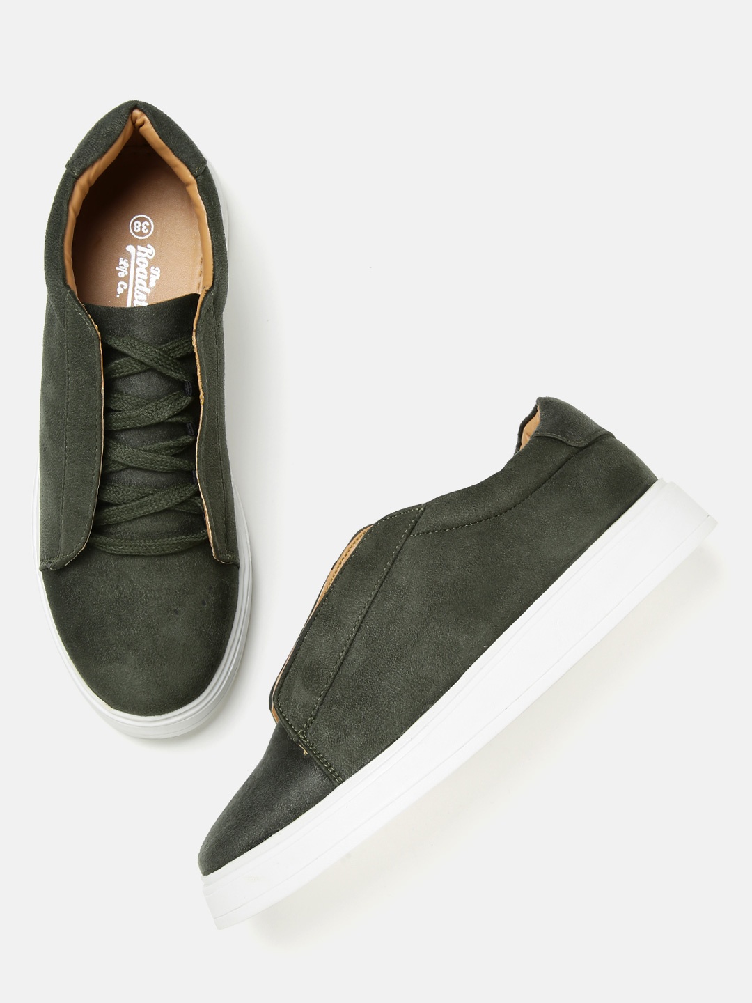 

The Roadster Lifestyle Co Women Dark Olive Green Sneakers