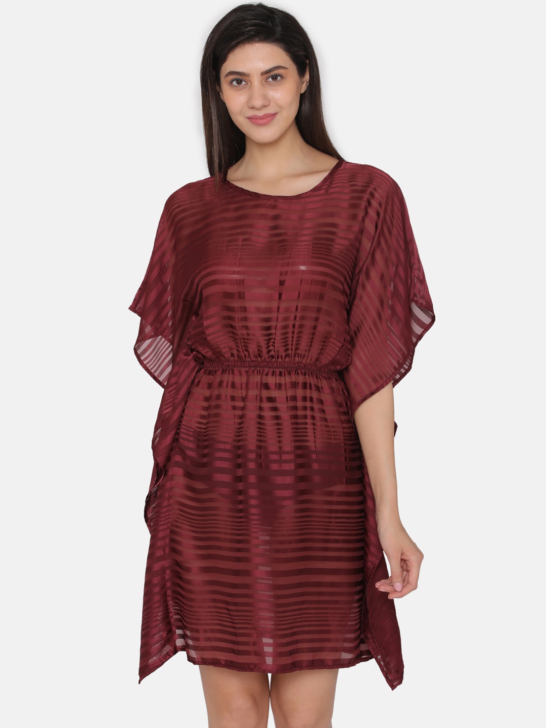 

Clovia Maroon Solid Nightdress RW0021P09XL