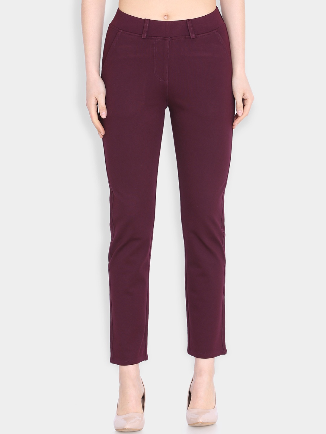 

Westwood Women Maroon Solid Skinny-Fit Jeggings