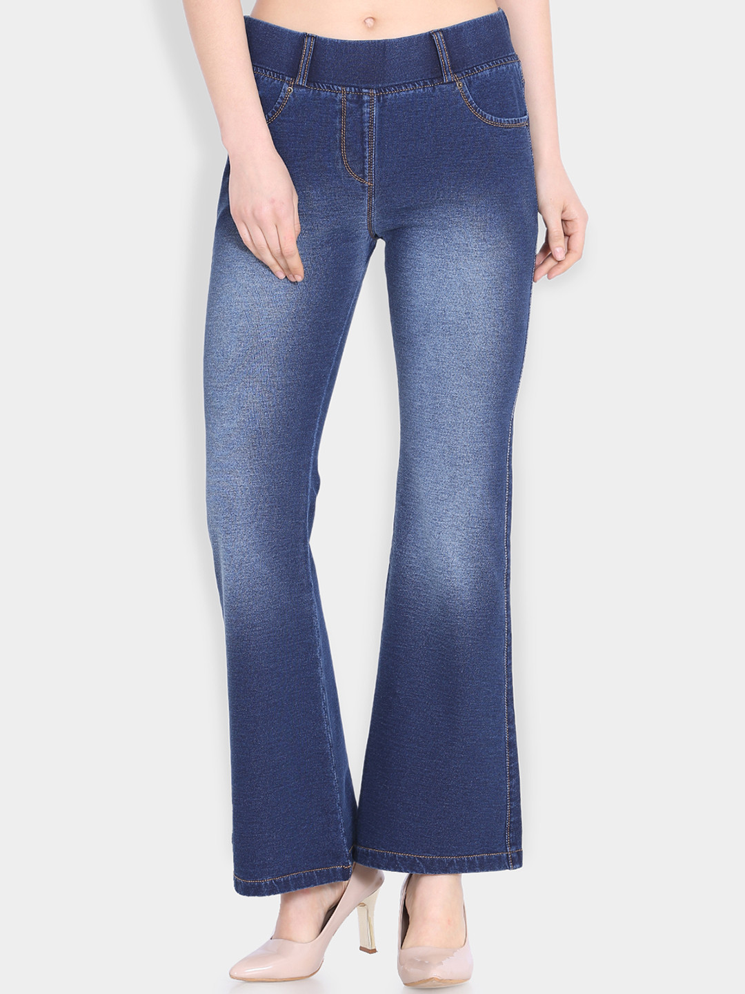 

Westwood Women Blue Relaxed Loose Fit Solid Bootcut Trousers