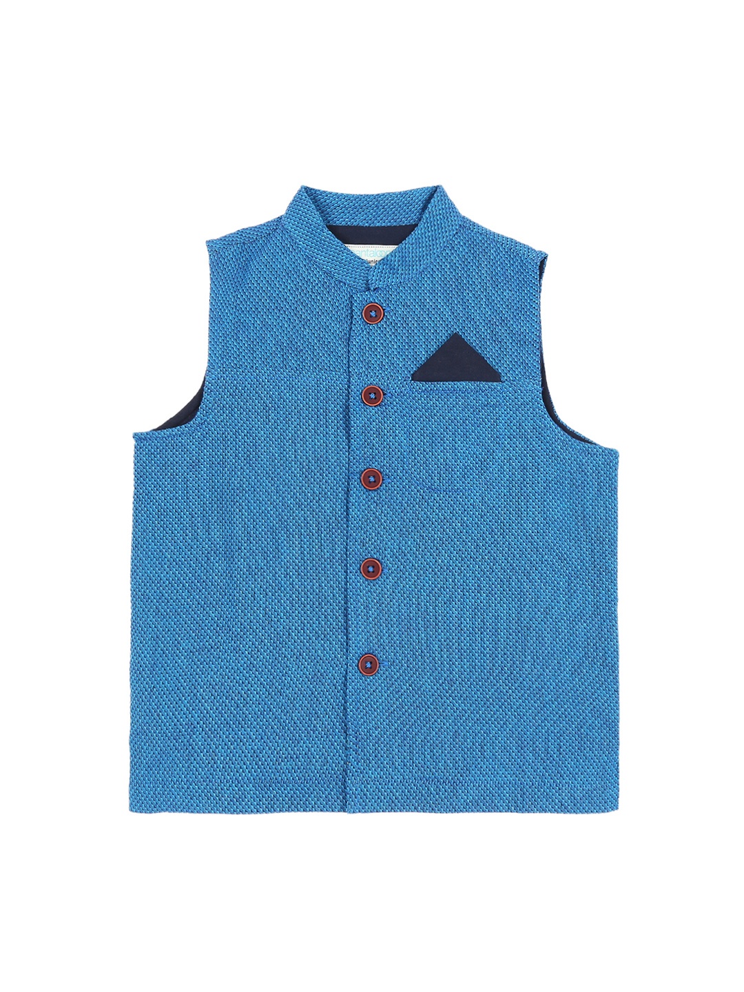 

Pantaloons Junior Boys Blue Woven Design Pure Cotton Waistcoat