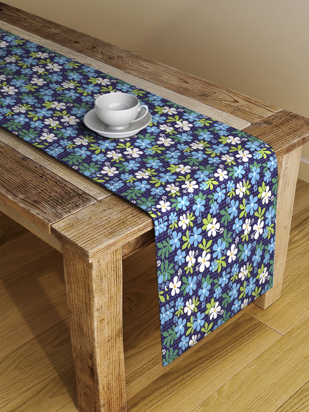 

Alina decor Blue Digitally Printed Table Runner