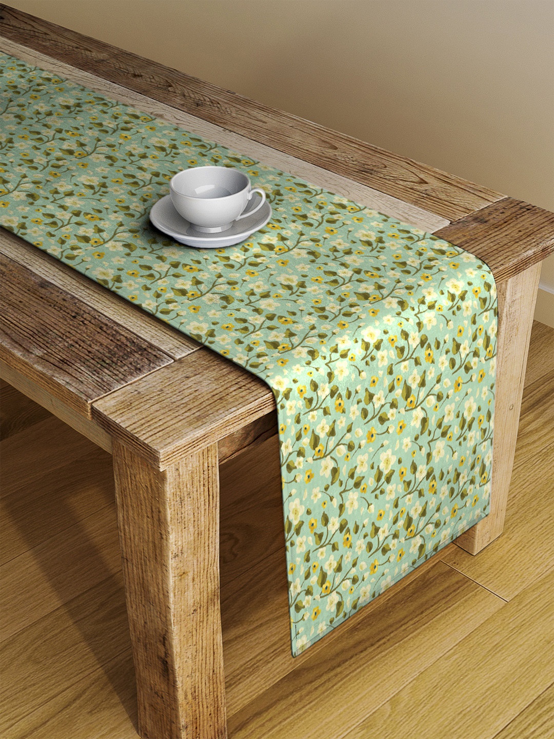 

Alina decor Green & Multicoloured Digitally Printed Table Runner