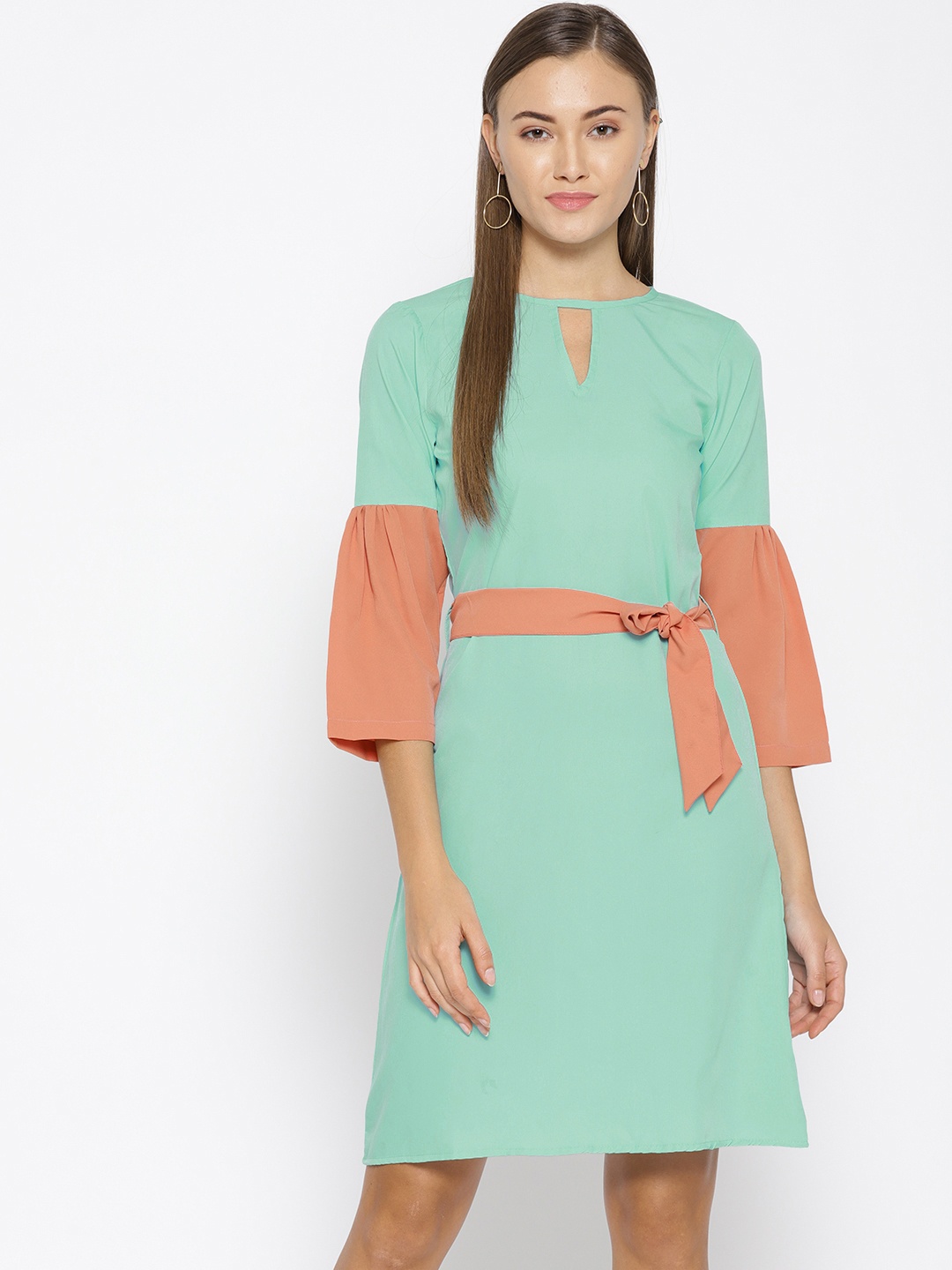 

Alsace Lorraine Paris Women Sea Green Solid A-Line Dress