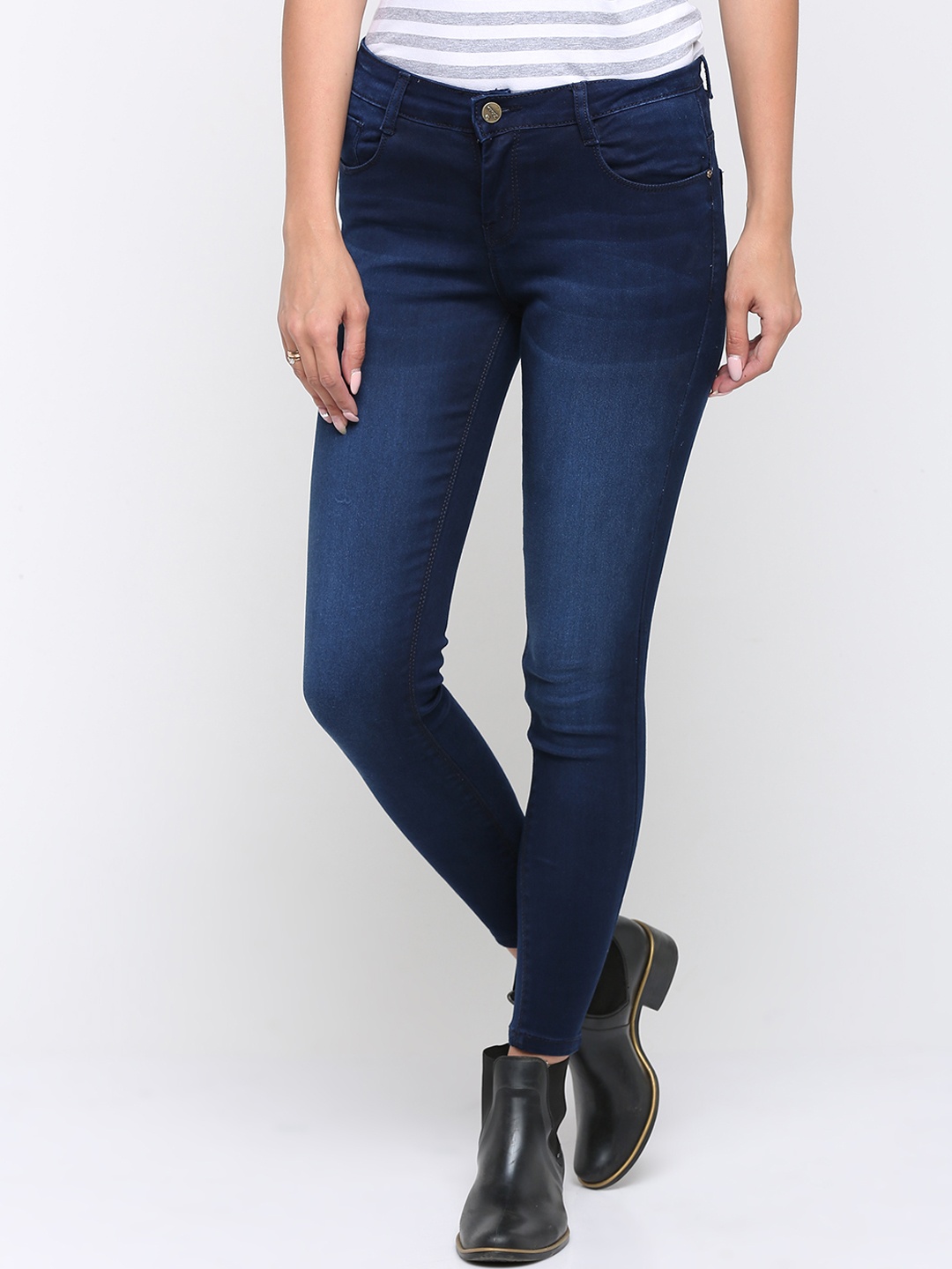 

ZHEIA Women Blue Skinny Fit Mid-Rise Clean Look Jeans