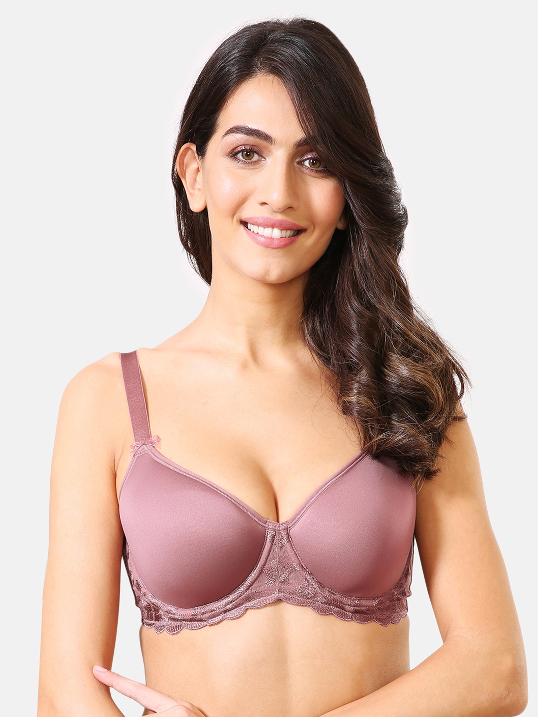 

Van Heusen Solid Underwired Lightly Padded Ultra Light Cups Minimizer Bra, Purple