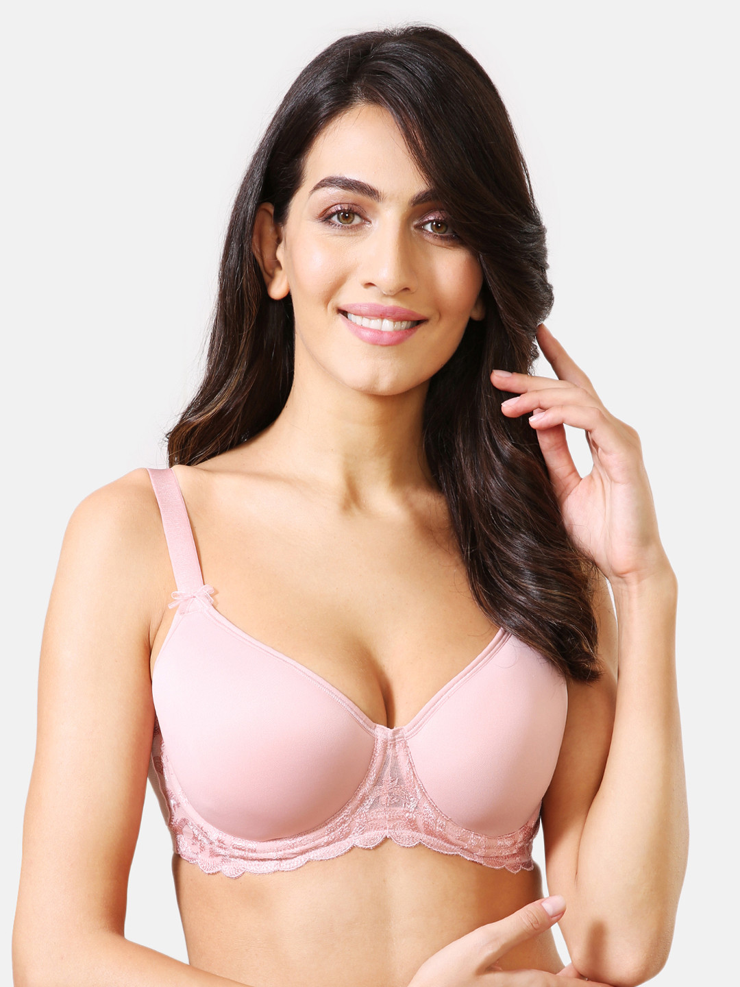 

Van Heusen Women Silver Pink Solid Ultra-Light Cups Padded Spacer Cup Bra