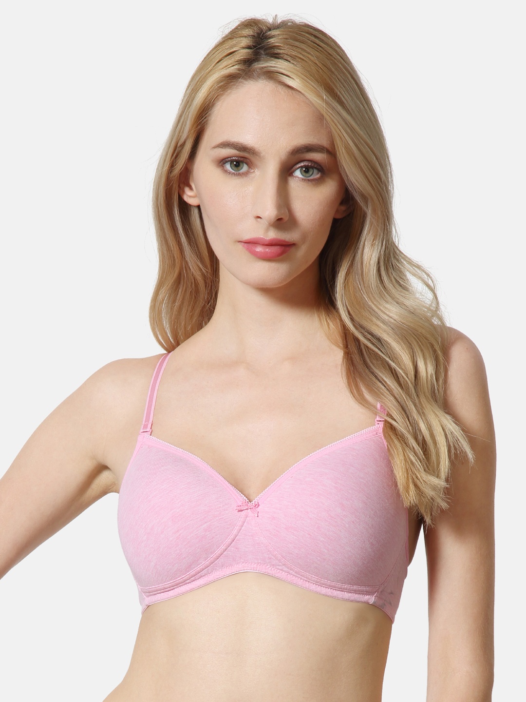 

Van Heusen Women Pink Melange Solid Anti Bacterial Wireless Bra