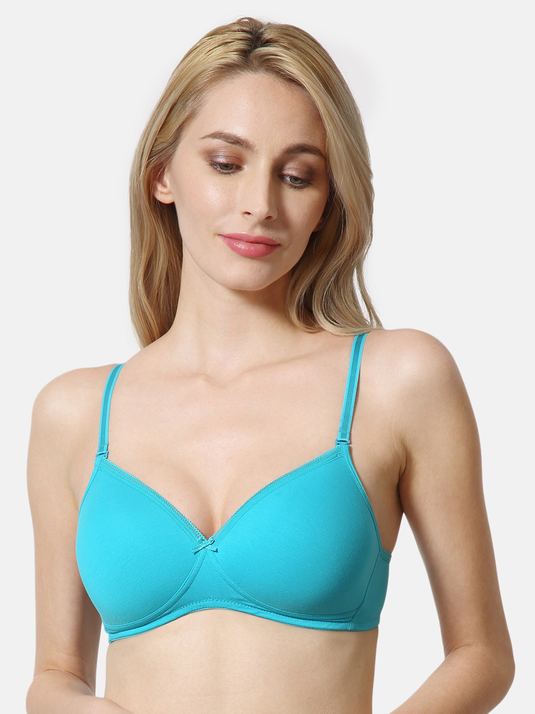 

Van Heusen Women Peacock Blue Solid Anti Bacterial Wireless Bra
