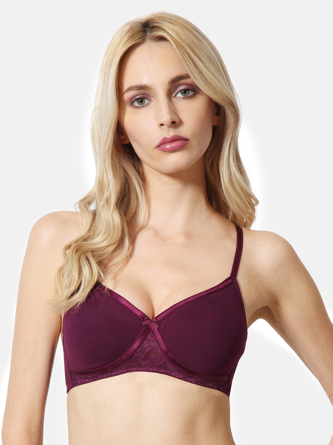 

Van Heusen Solid Non-Padded Non-Wired Antibacterial Crossover Bra, Maroon