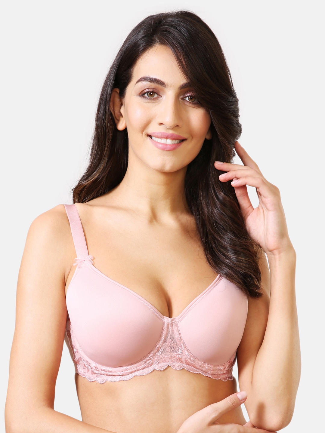 

Van Heusen Women Solid Ultra Light Cups Padded Spacer Cup Bra, Pink