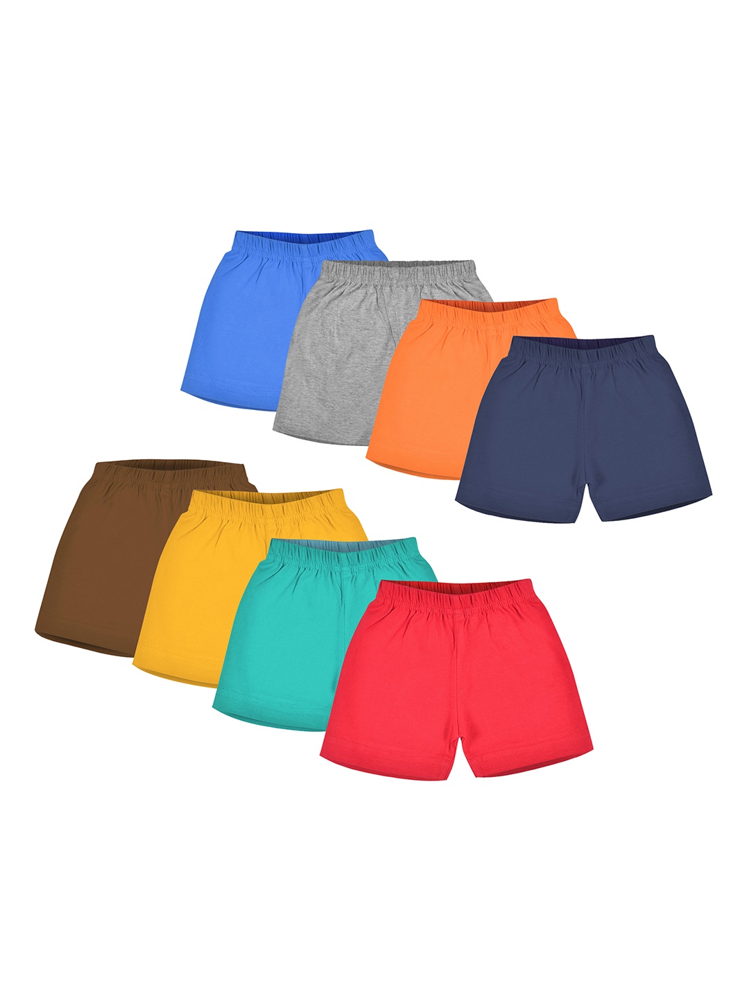 

Luke & Lilly Boys Pack of 8 Solid Regular Fit Regular Shorts, Multi