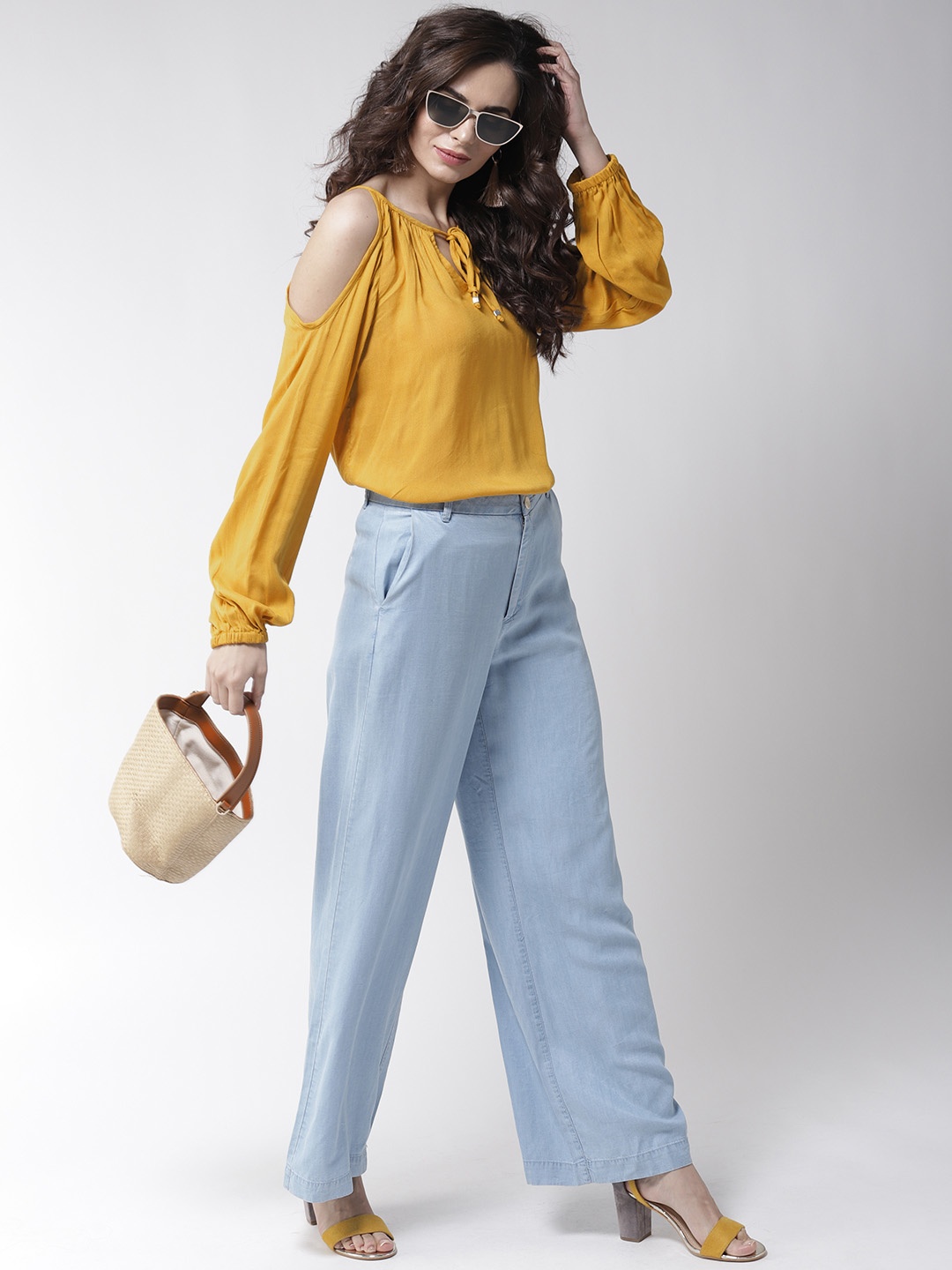 

La Zoire Women Mustard Yellow Solid Top