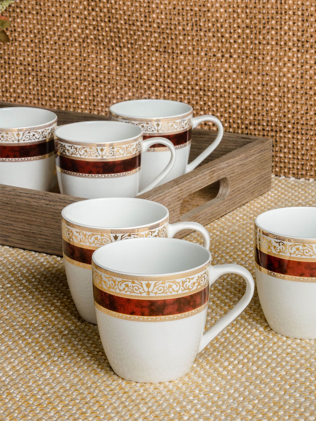 

SONAKI White Printed Bone China Set