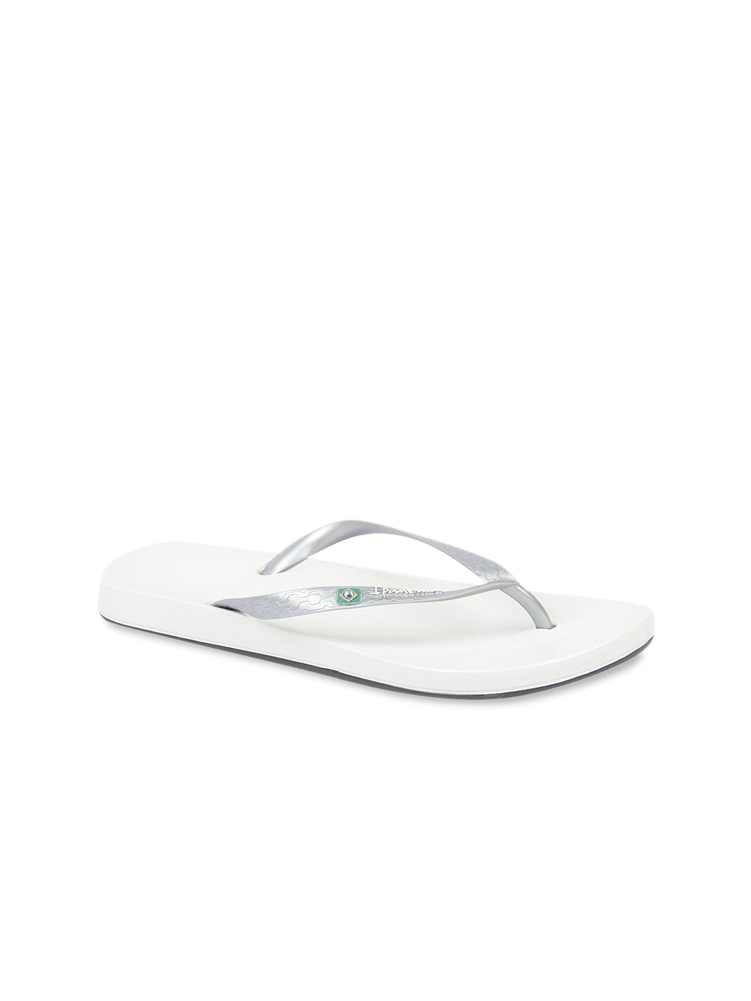 

iPanema Women Silver-Toned & White Textured Thong Flip-Flops