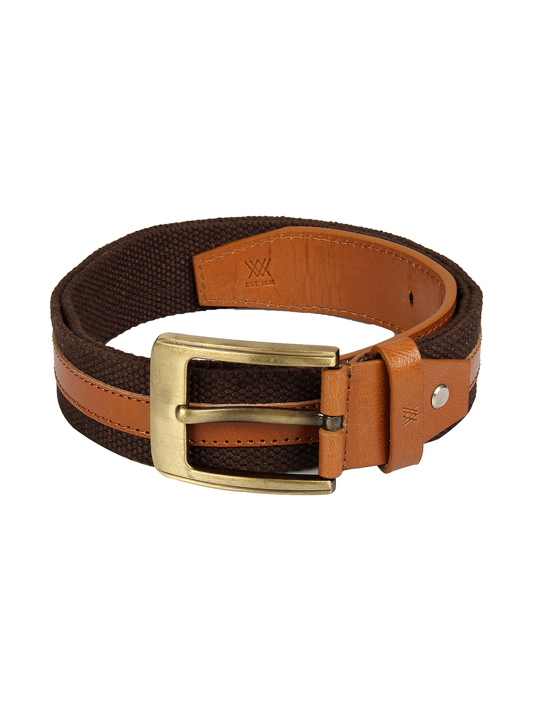 

Aditi Wasan Men Brown & Coffee Brown Textured Belt