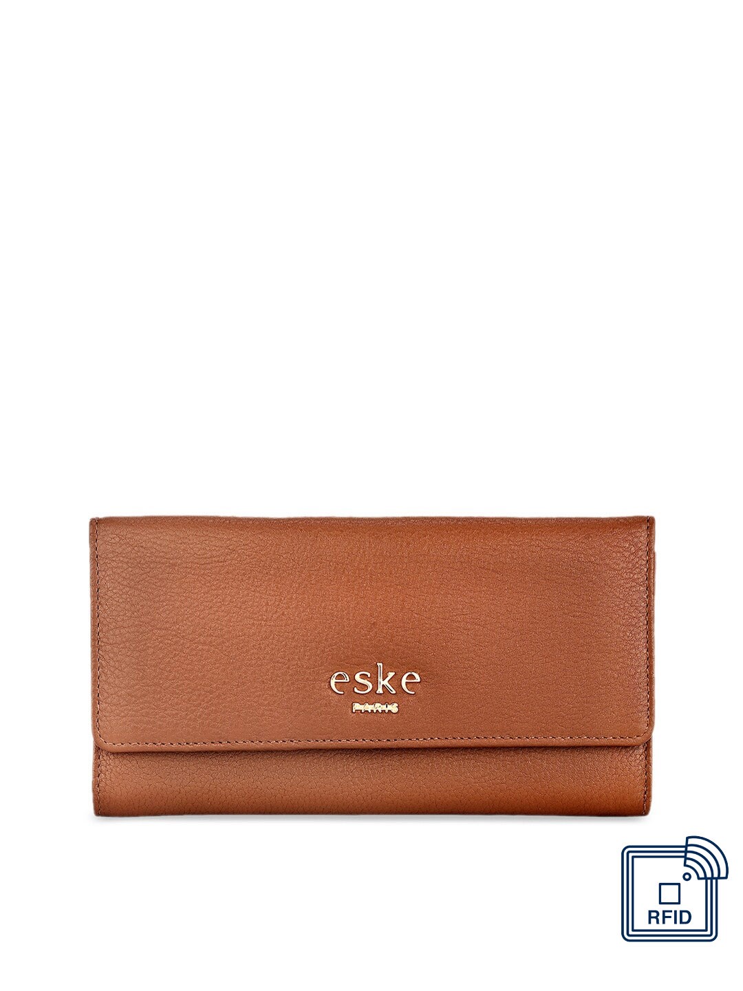

Eske Women Brown Solid Three Fold Leather Wallet