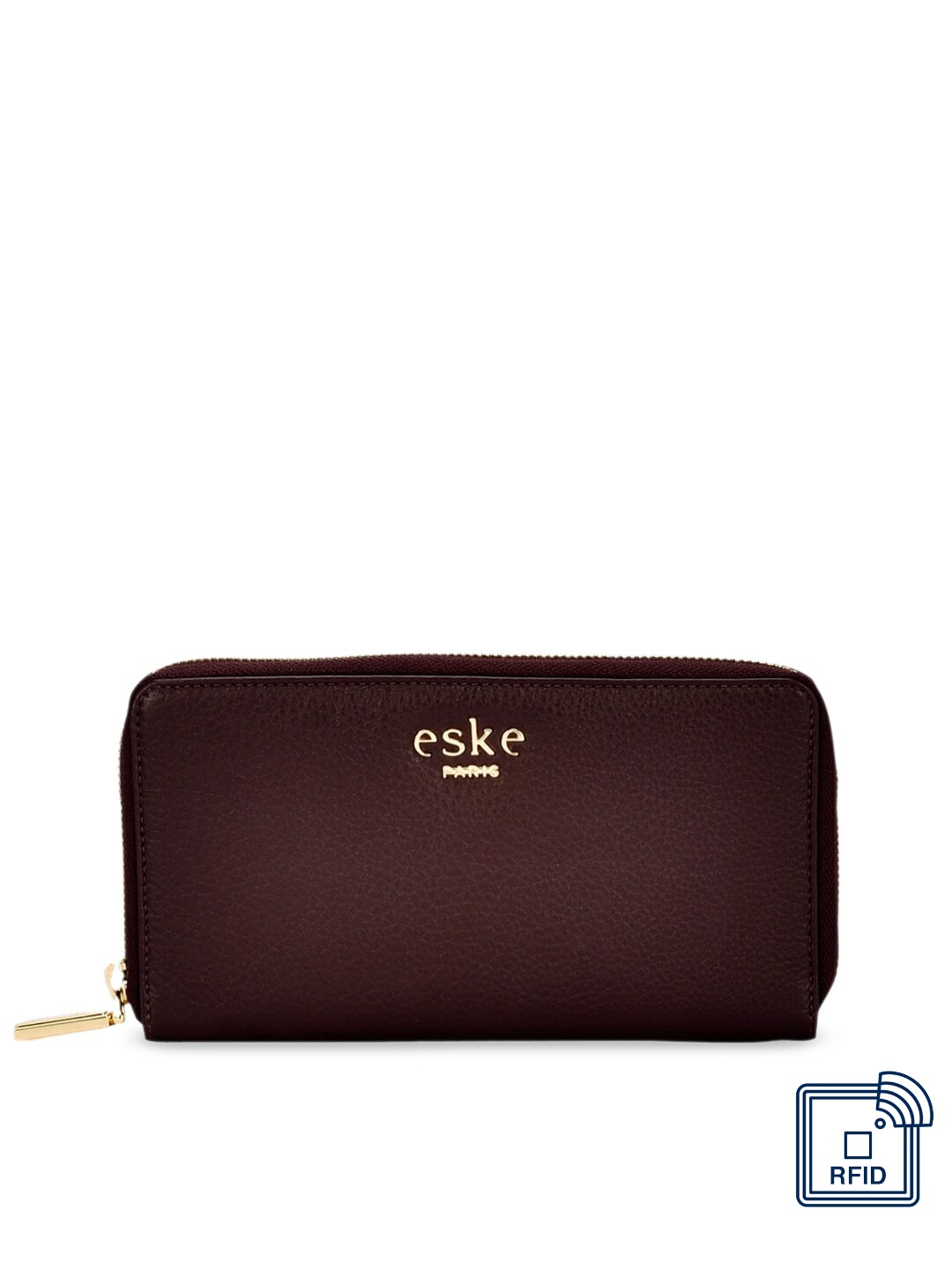 

Eske Women Magenta Solid Zip Around Leather Wallet