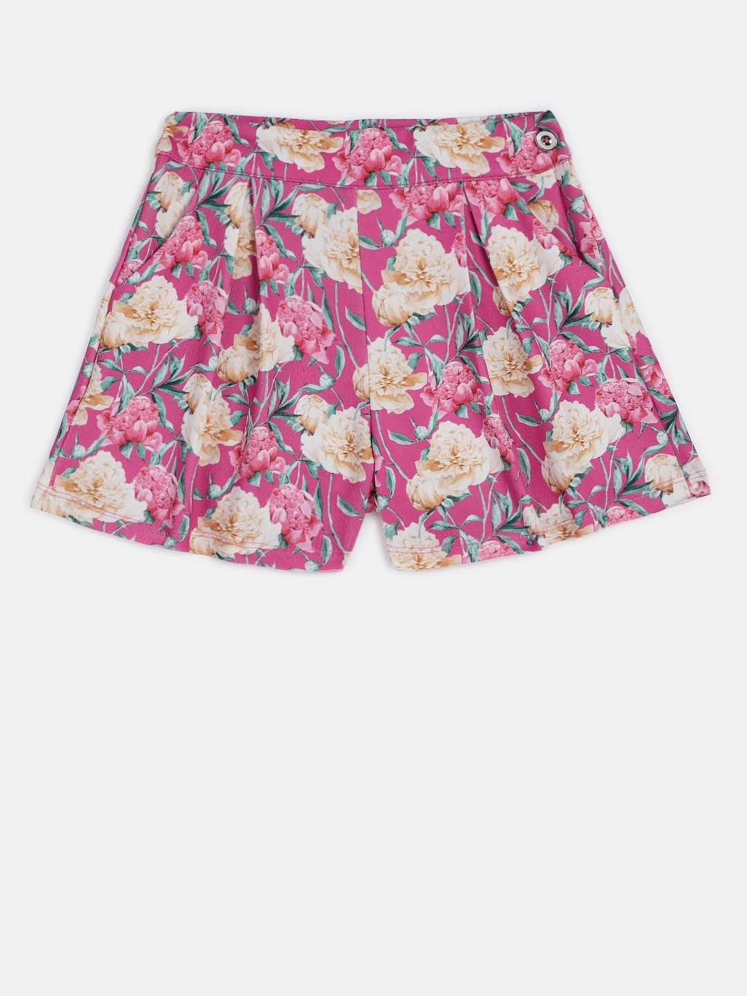 

Peppermint Girls Pink Printed Regular Fit Regular Shorts