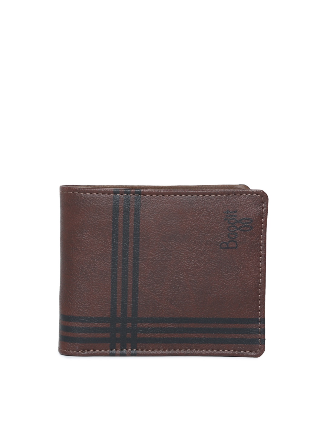 

Baggit Men Brown Striped Two Fold Wallet