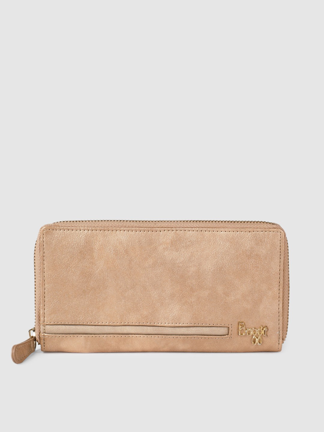 

Baggit Women Gold-Toned Solid Zip Around Wallet