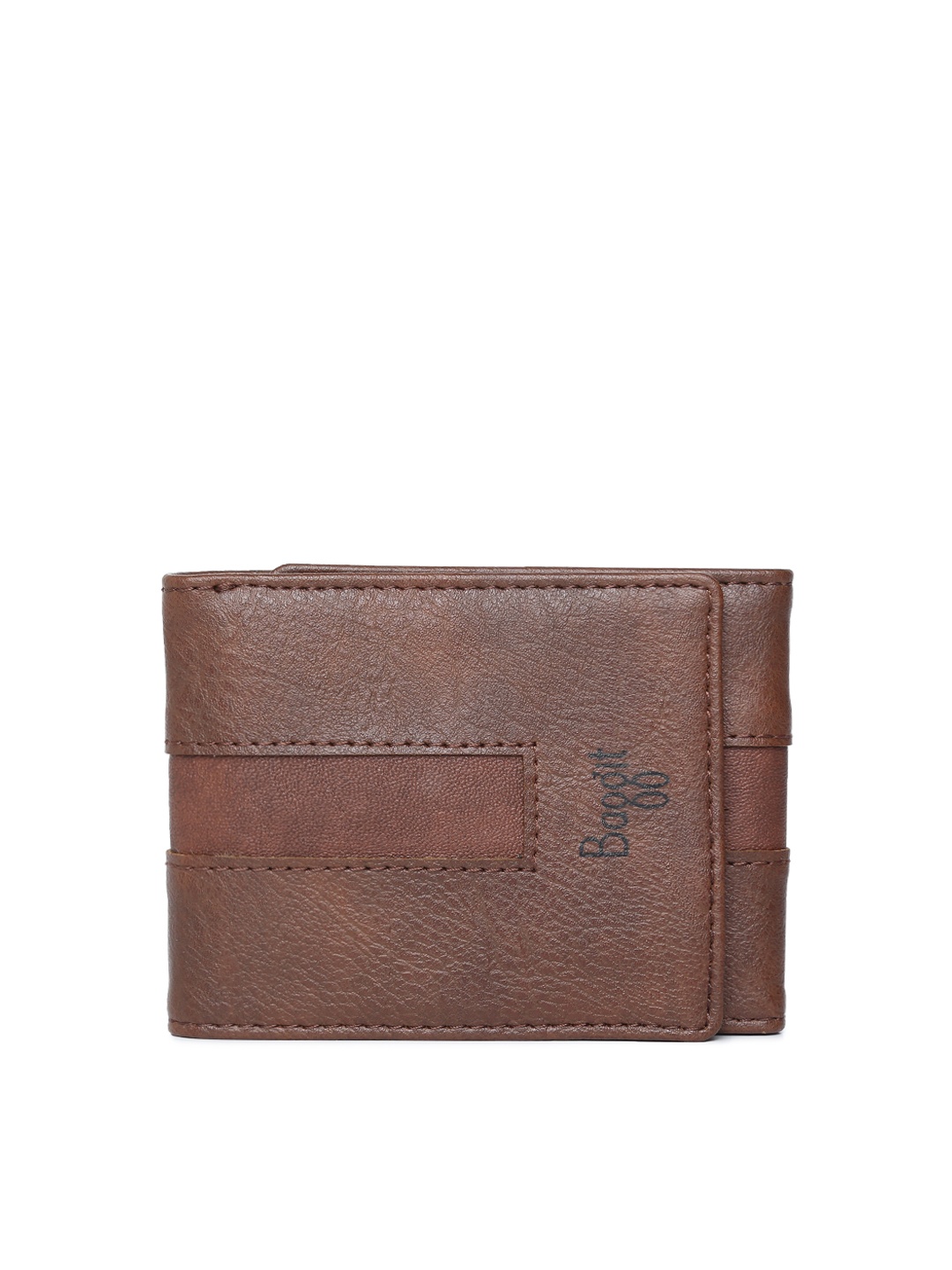 

Baggit Men Coffee Brown Solid Three Fold Wallet
