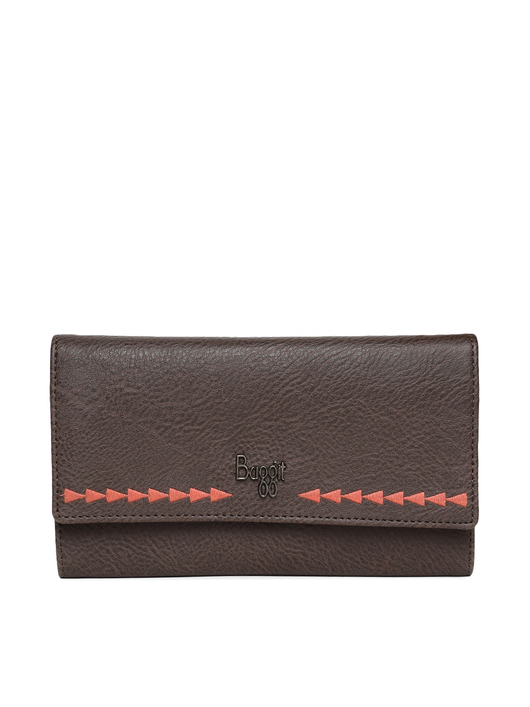 

Baggit Women Brown Solid Three Fold Wallet