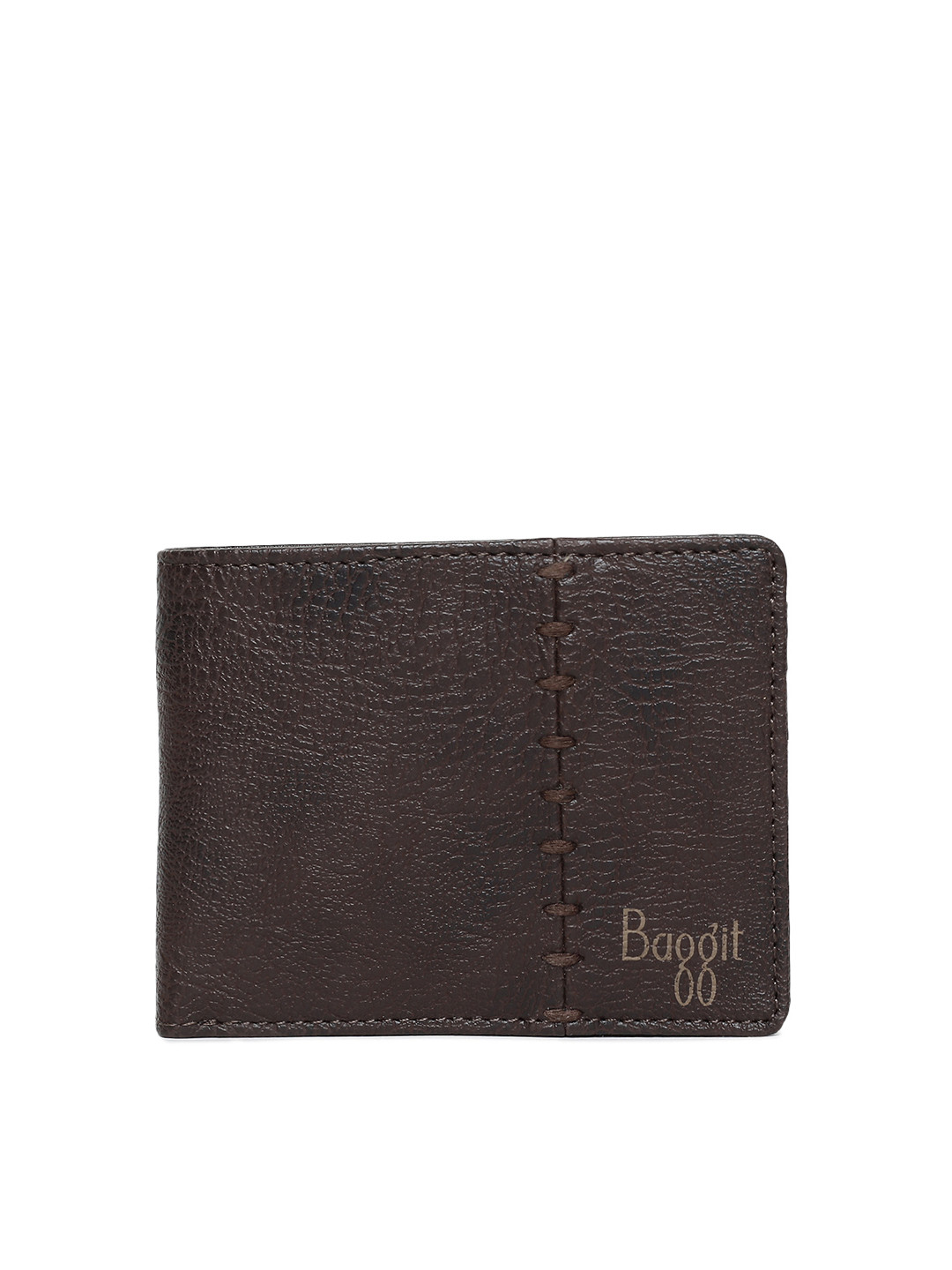 

Baggit Men Brown Solid Two Fold Wallet