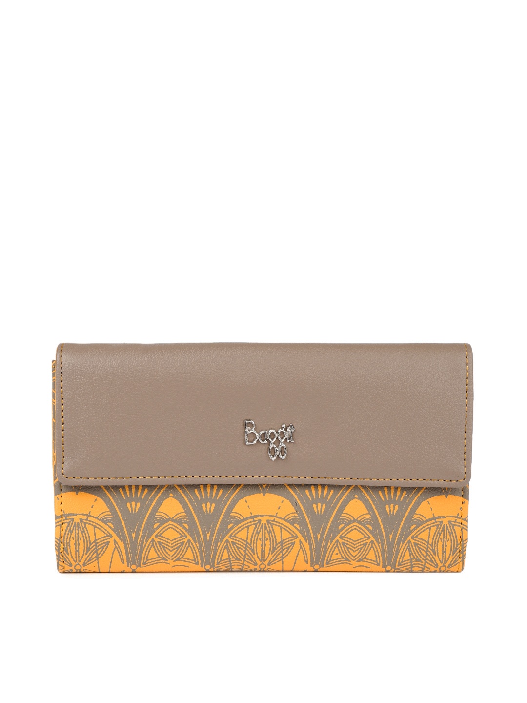 

Baggit Women Brown & Yellow Printed Two Fold Wallet