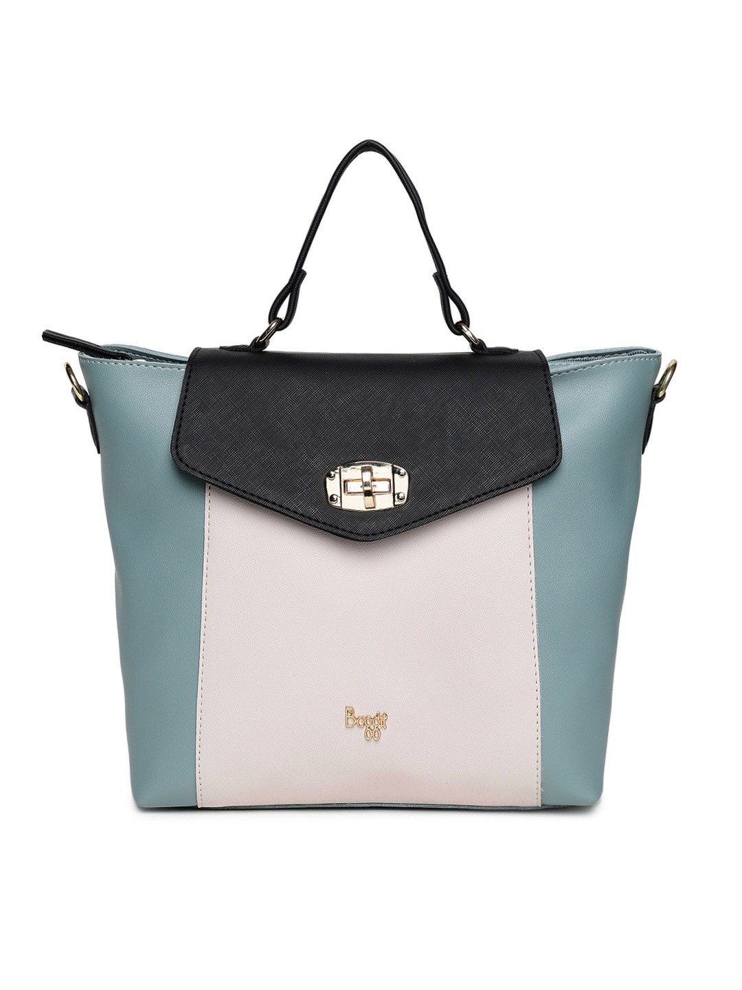 

Baggit Blue & Off-White Colourblocked Satchel