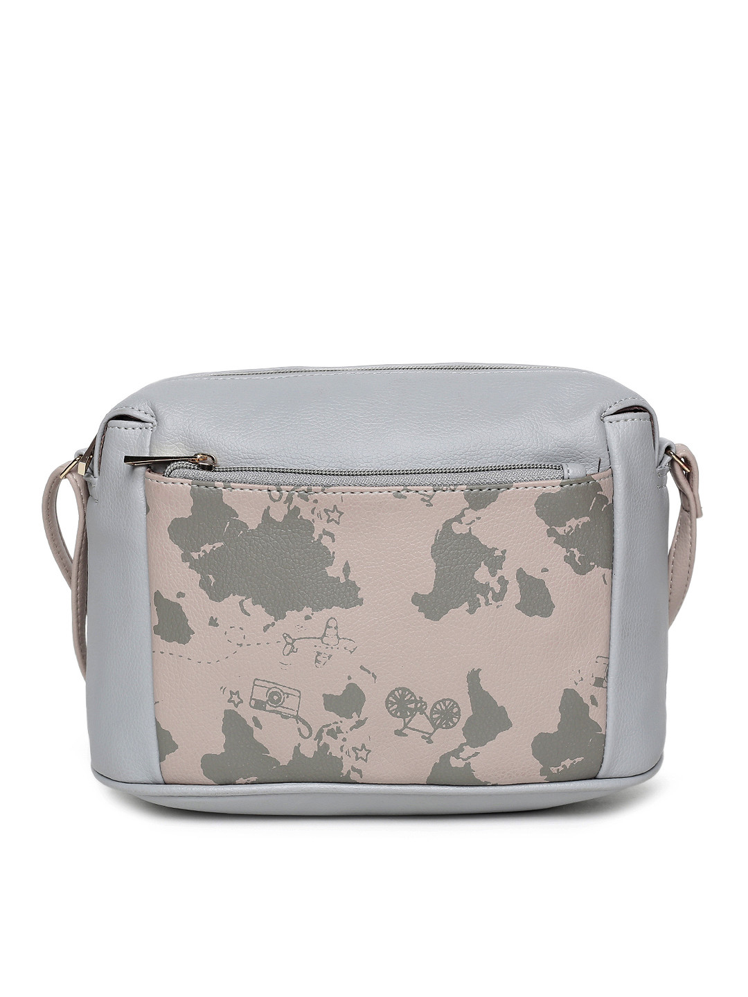 

Baggit Grey & Beige Printed Sling Bag