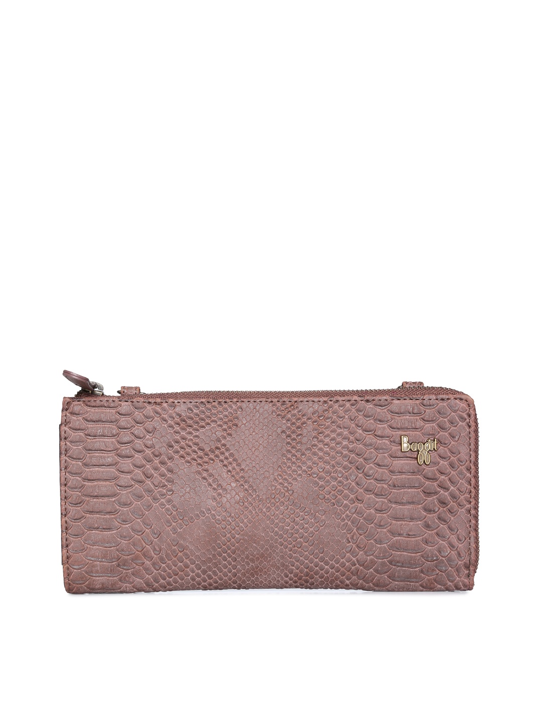 

Baggit Women Brown Textured Zip Around Wallet