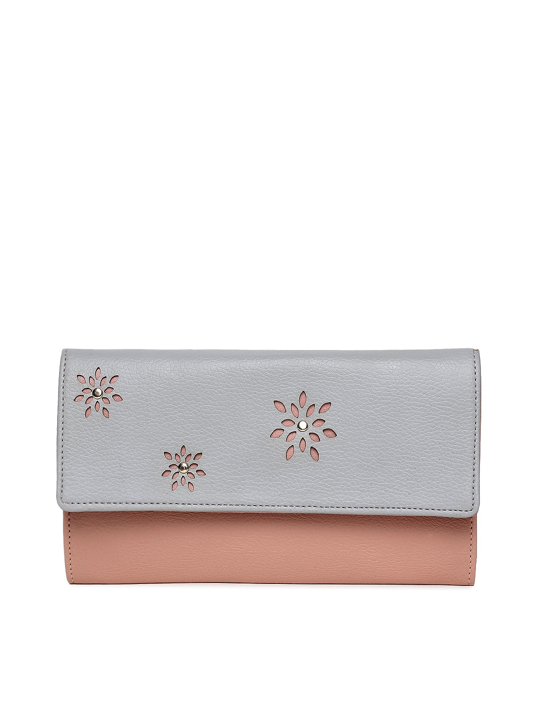 

Baggit Women Grey & Pink Solid Two Fold Wallet
