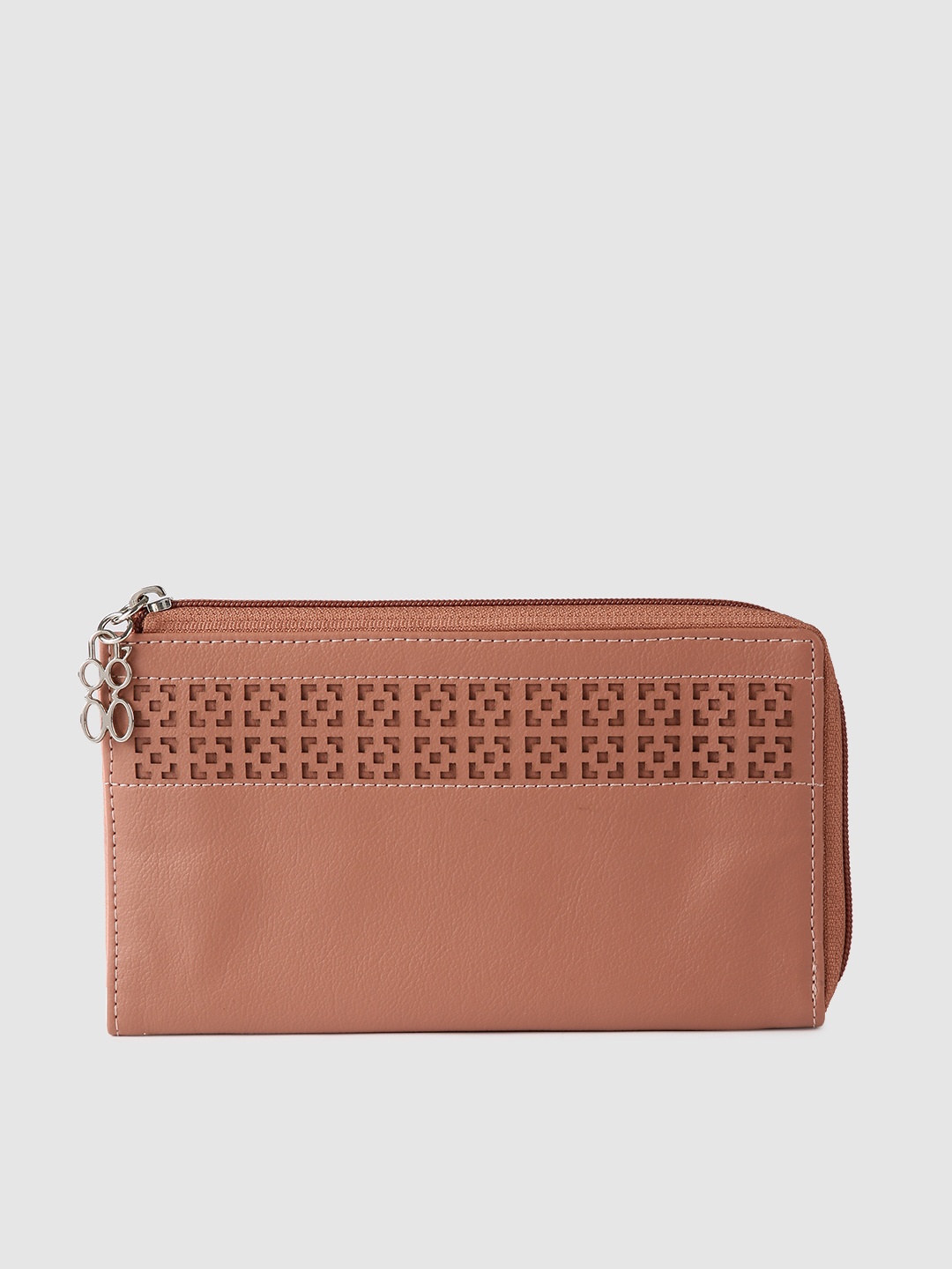 

Baggit Women Pink Self Design Zip Around Wallet