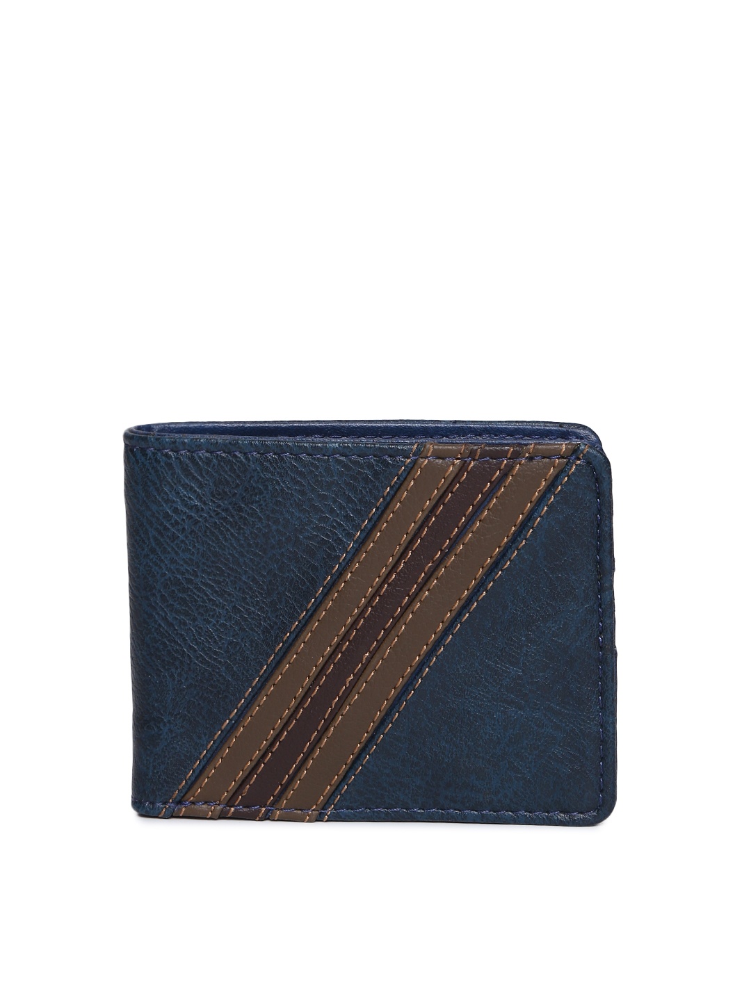 

Baggit Men Blue Textured Two Fold Wallet