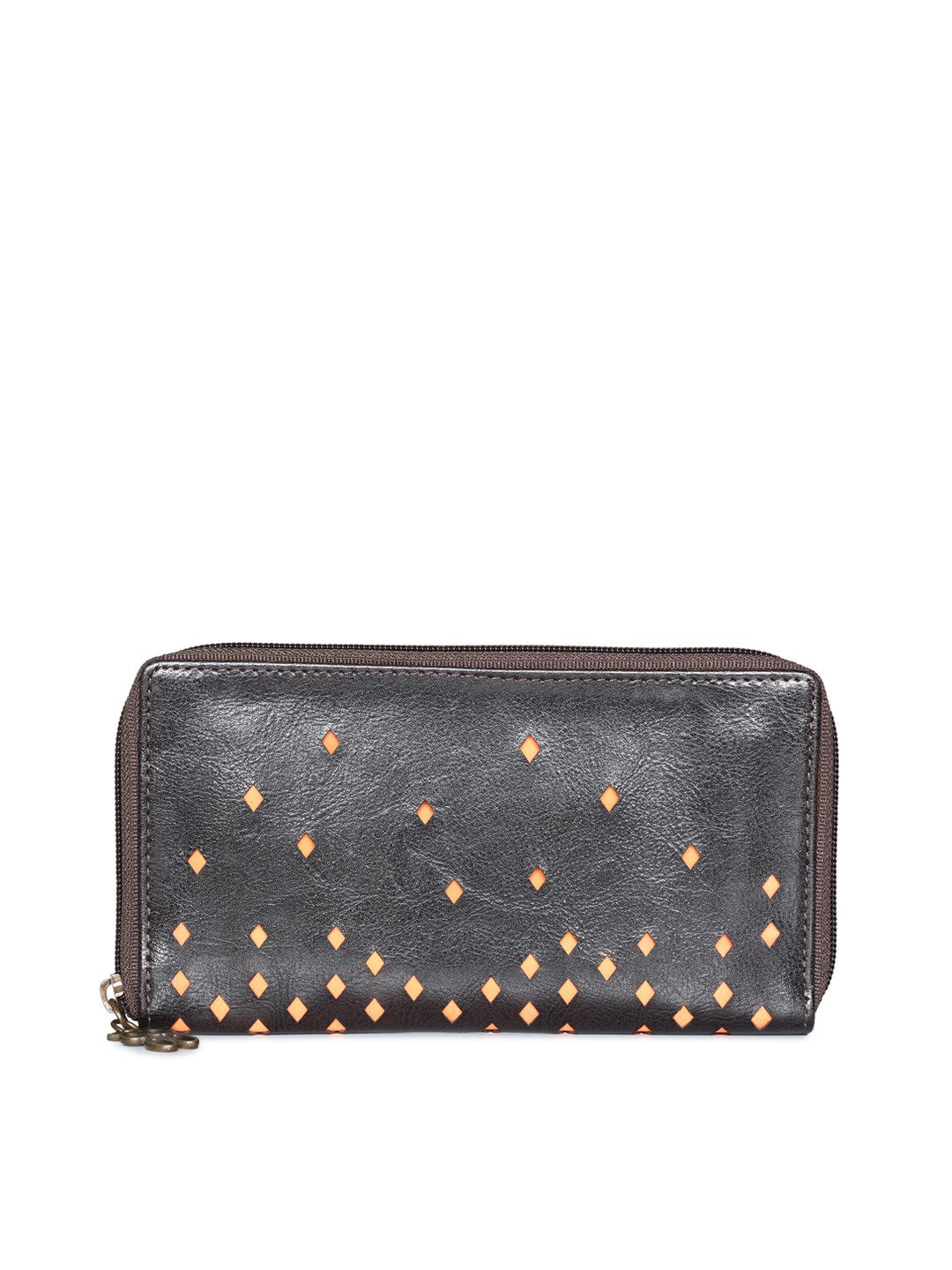 

Baggit Women Grey Self Design Zip Around Wallet