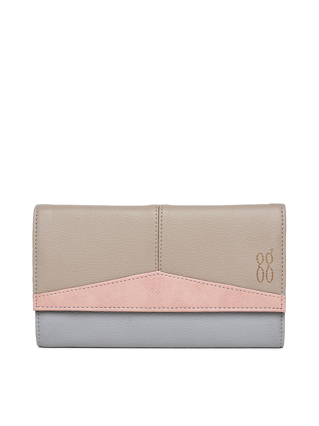 

Baggit Women Beige & Grey Colourblocked Two Fold Wallet