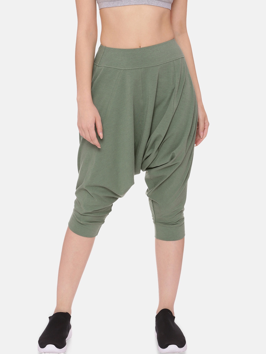 

Soul Space Women Olive Green Solid Organic Dhoti Pants