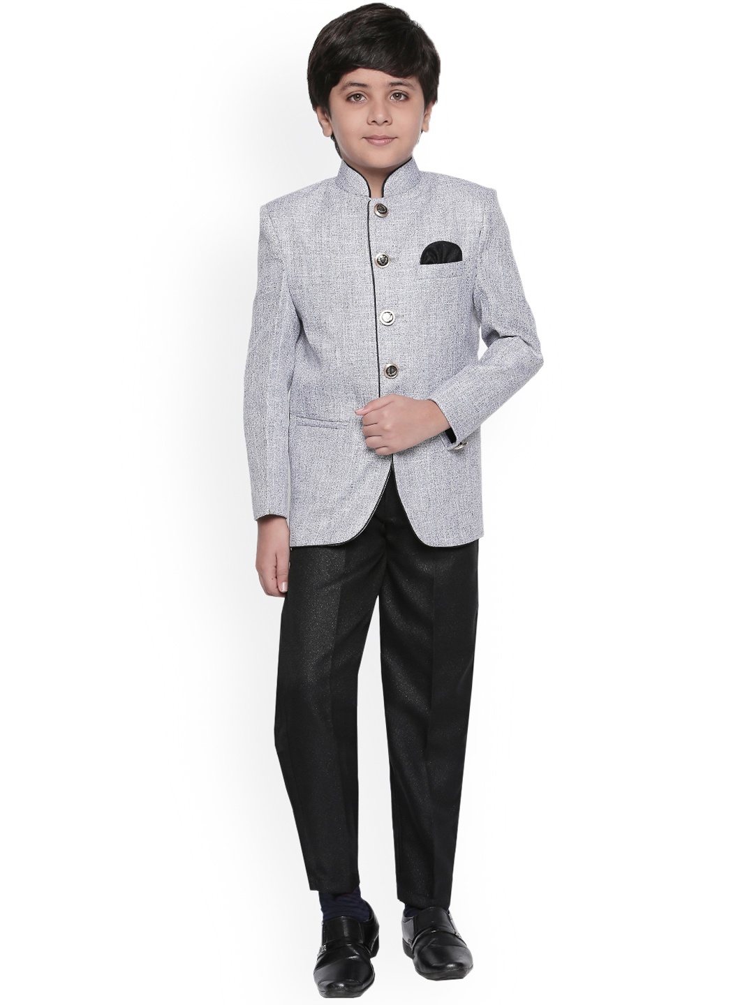 

Jeetethnics Grey Boys Solid Ethnic Suit