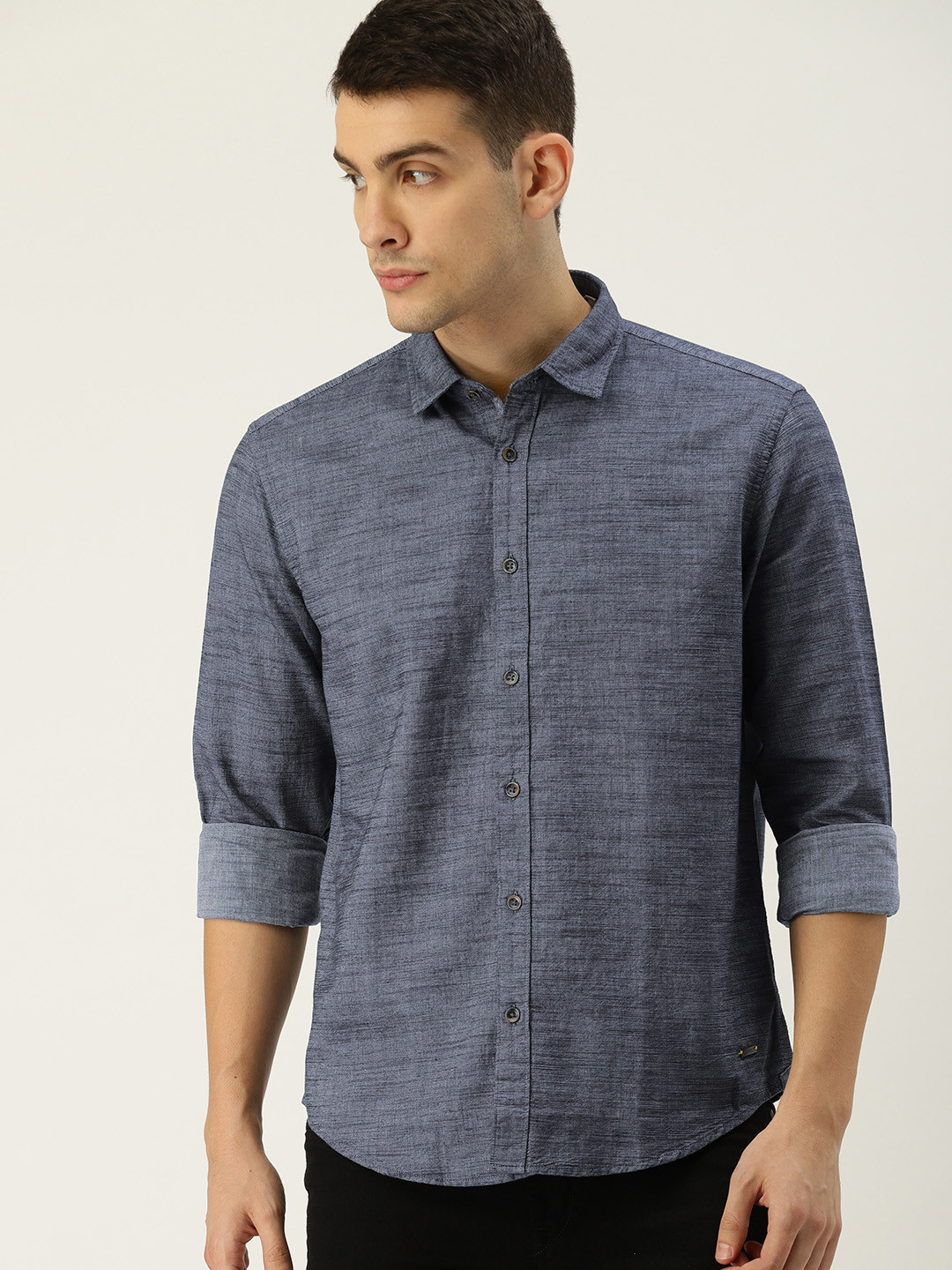 

ESPRIT Men Blue Regular Fit Solid Casual Shirt