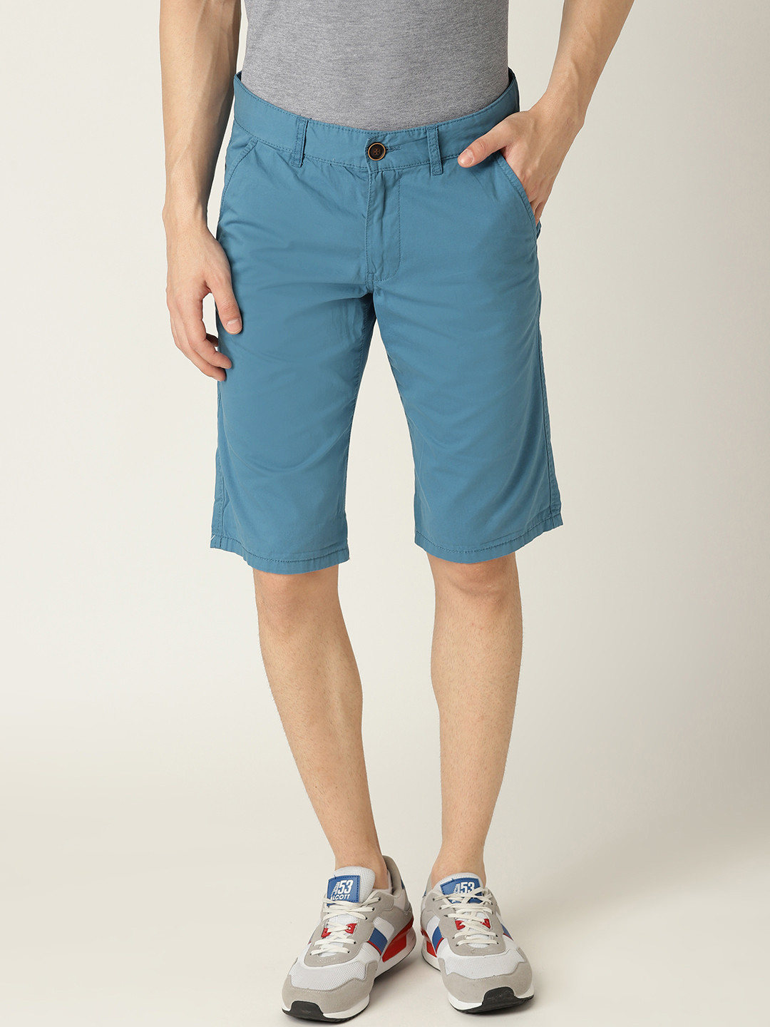 

ESPRIT Men Blue Solid Slim Fit Regular Shorts