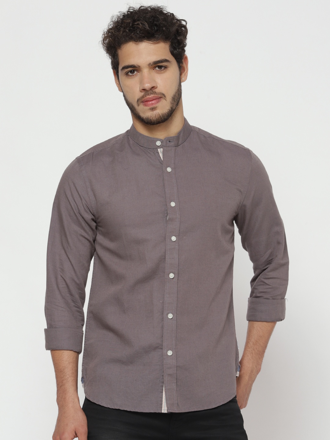 

ONLY & SONS Men Taupe Regular Fit Solid Casual Shirt