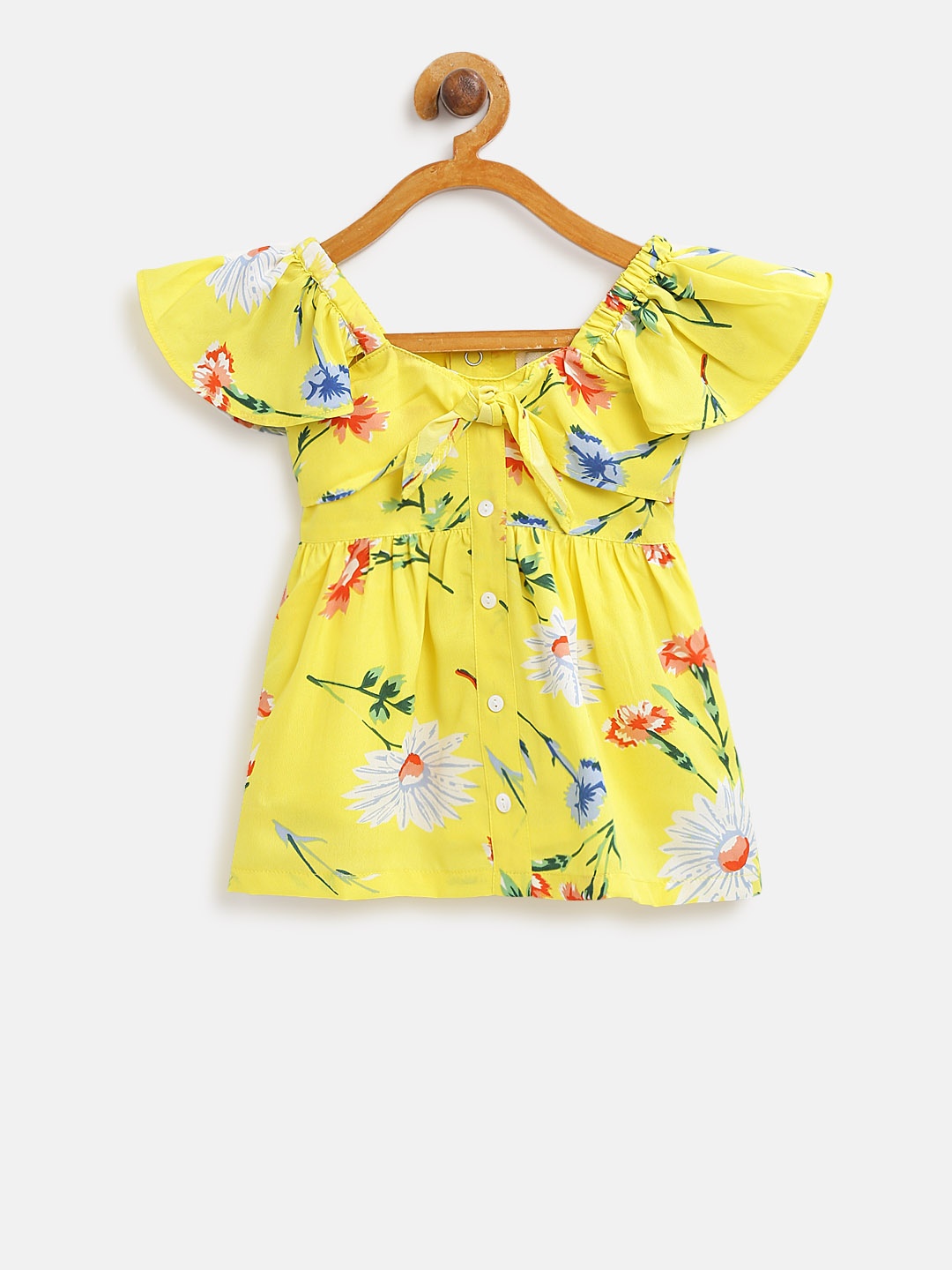 

Gini and Jony Girls Yellow Printed A-Line Dress