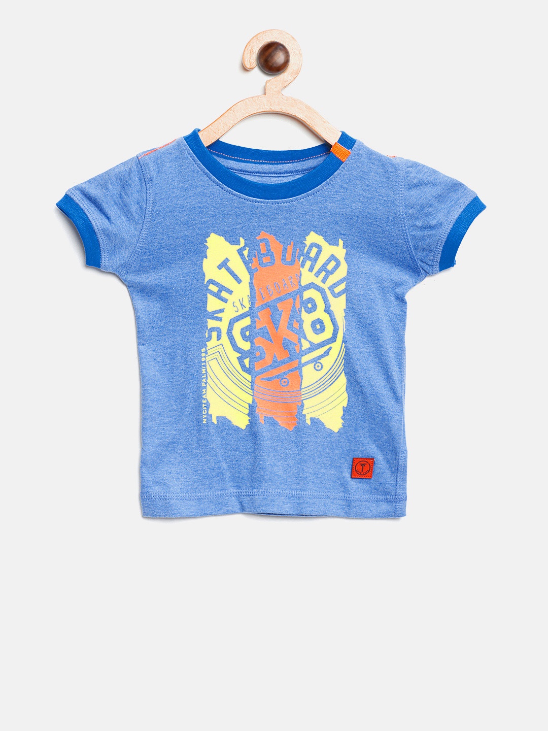 

Palm Tree Boys Blue Printed Round Neck Pure Cotton T-shirt