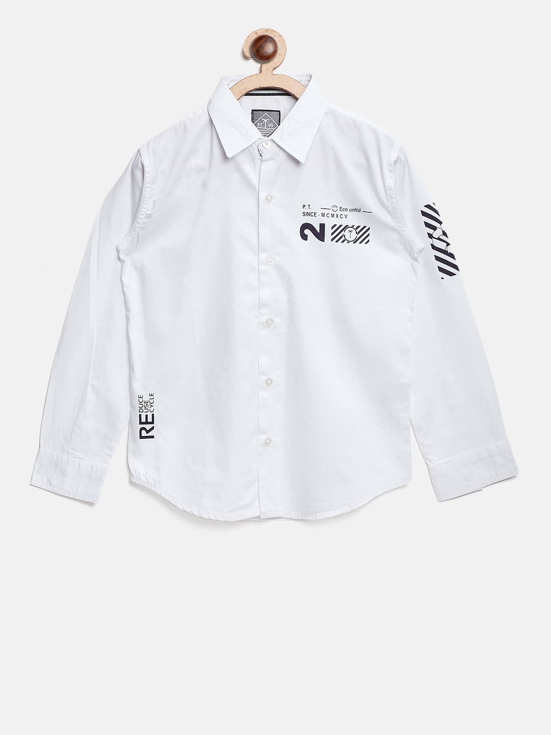 

Palm Tree Boys White Regular Fit Solid Casual Shirt