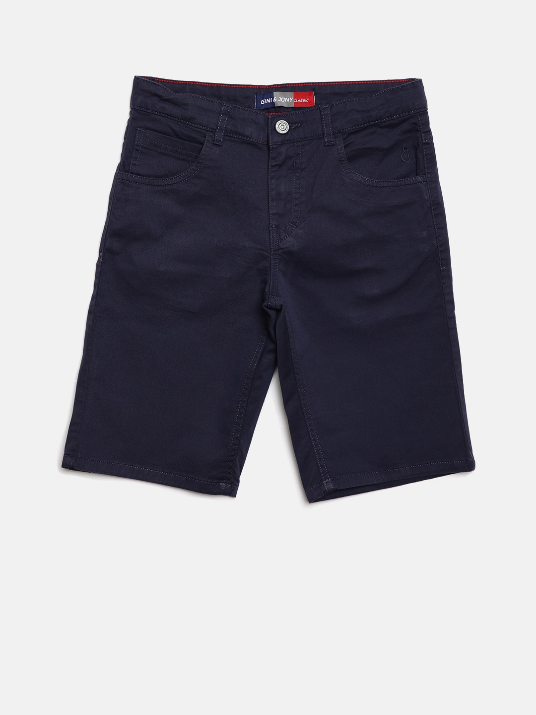 

Gini and Jony Boys Navy Solid Regular Fit Shorts, Navy blue