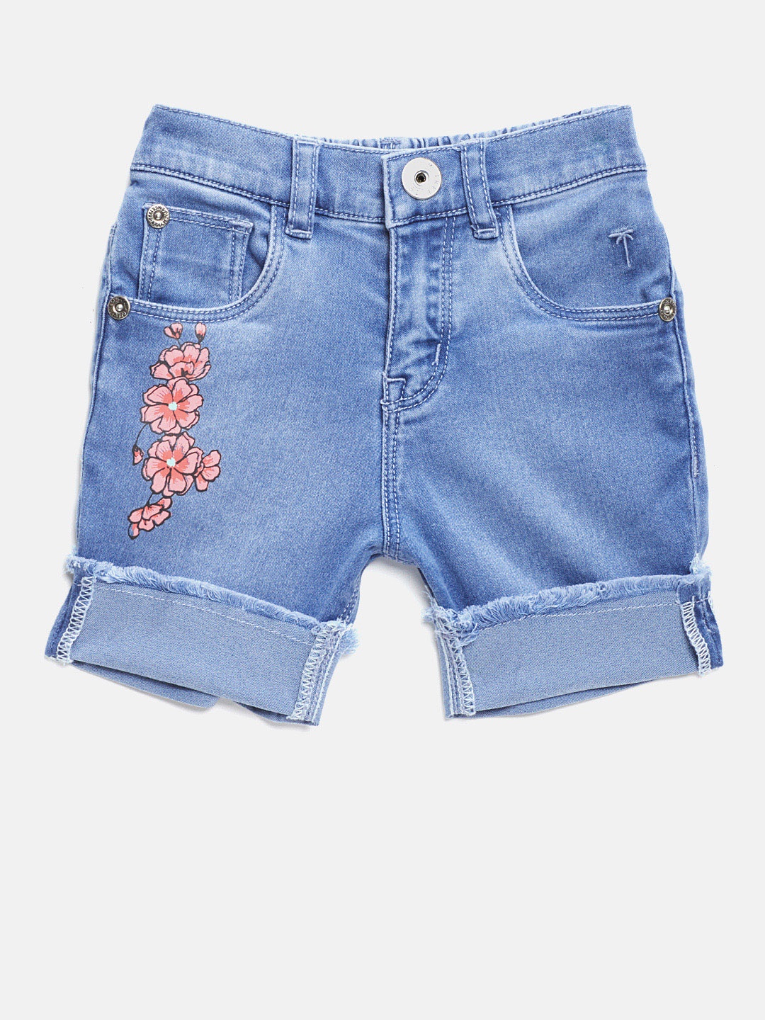 

Palm Tree Girls Blue Solid Regular Fit Capris