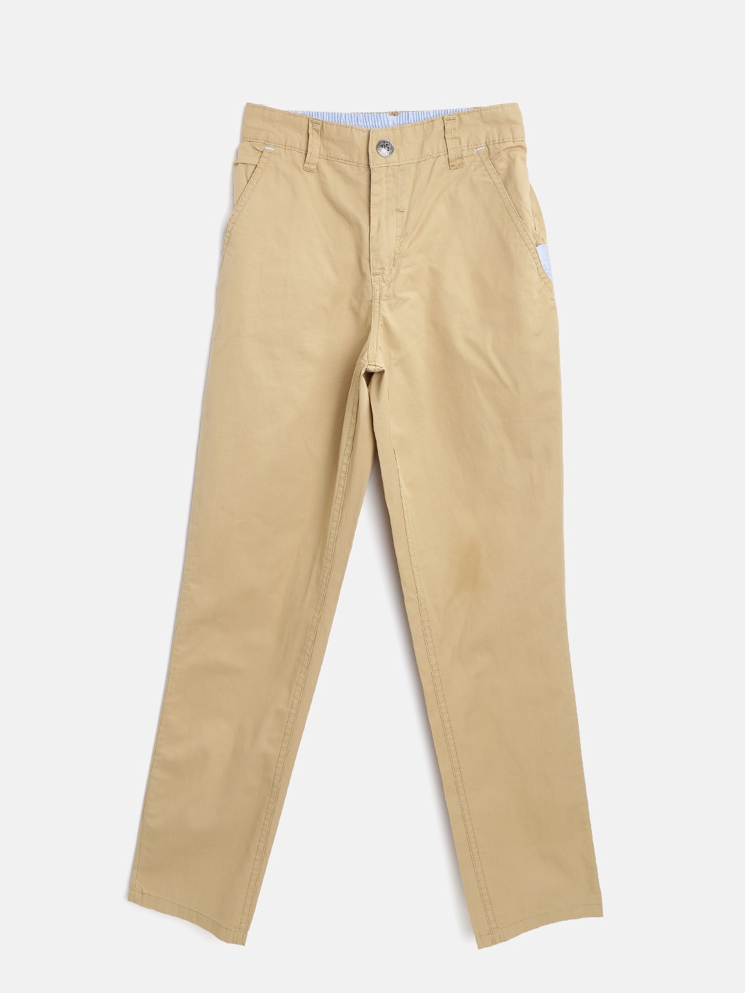 

Palm Tree Boys Beige Regular Fit Solid Trousers