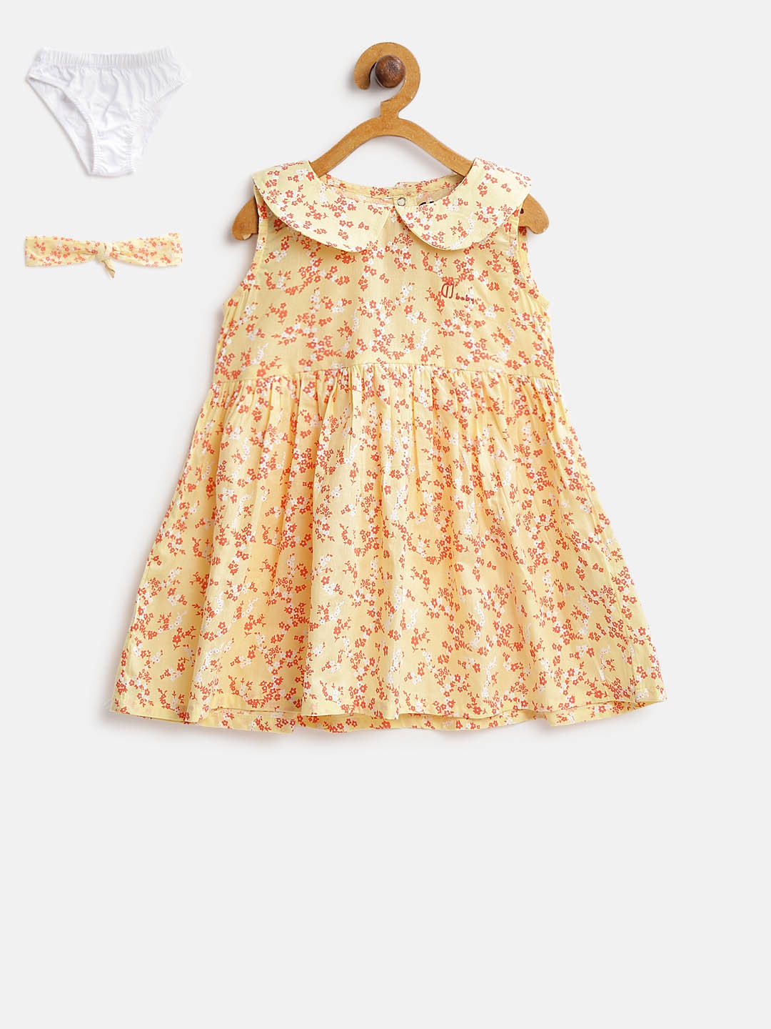 

Gini and Jony Girls Yellow & Red Floral Print Fit and Flare Dress